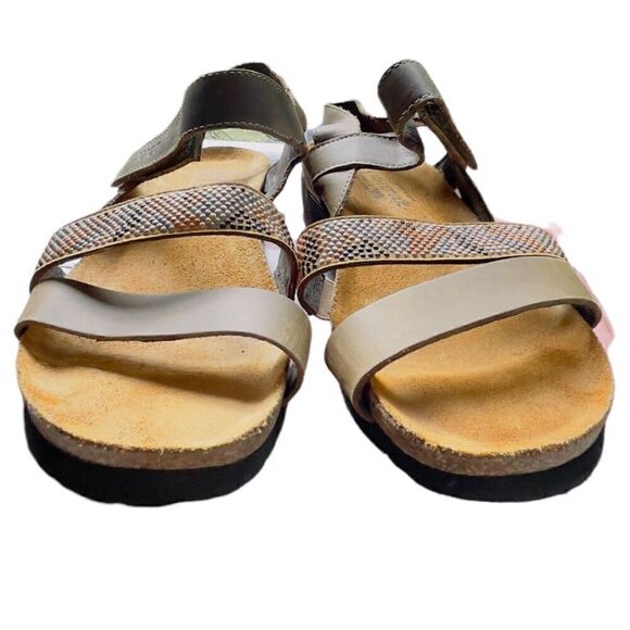 NAOT Gwyneth Pine Aztec Multi-color Embellished Leather Suede Velcro Ankle Strap - Picture 6 of 8